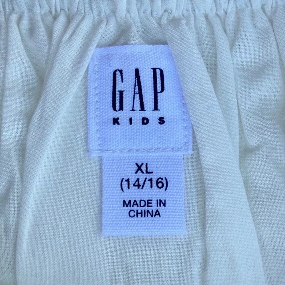 NWT GAP Kids Girls XL 14/16 White Eyelet Flutter Sleeve Tiered Dress